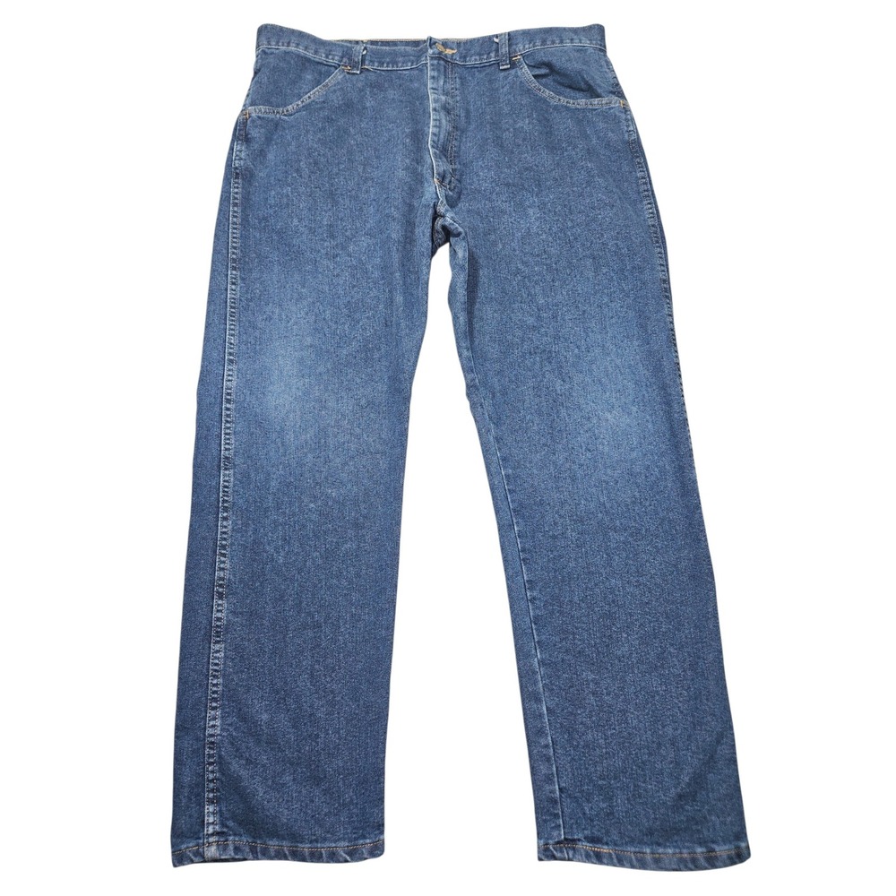 Wrangler Regular Fit Denim Jeans Medium Wash Blue Sz 40x30 85900DW